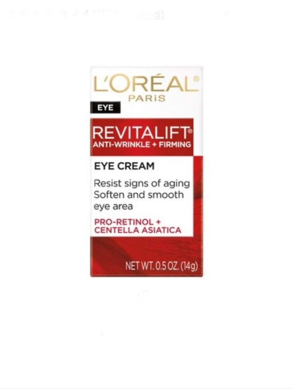 Loreal Paris Revitalift Anti-Wrinkle + Firming Eye Cream - Full Size
